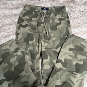 Hollister Green Camouflage Wide Leg Pants